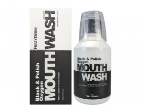 Frezyderm Black & Polish Oxygen Mouthwash Στοματικό Διάλυμα για Λεύκανση με Ενεργό Άνθρακα & Ενεργό Οξυγόνο, 250ml