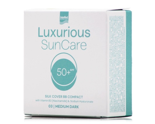 Intermed Luxurious SunCare Silk Cover BB Compact SPF50+ 03 Medium Dark Αντηλιακή Πούδρα Προσώπου, 12gr Intermed Luxurious SunCare Silk Cover BB Compact SPF50+ 03 Medium Dark Αντηλιακή Πούδρα Προσώπου, 12gr