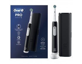 Oral-B Pro Series 1 Ηλεκτρική Οδοντόβουρτσα Μαύρη & ΔΩΡΟ Θήκη Ταξιδιού, 1τμχ