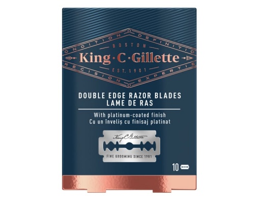 Gillette King C Double Edge Razor Blades Ανταλλακτικά Ξυραφάκια Διπλής Ακμής, 10τμχ