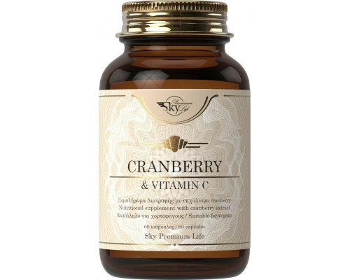 Sky Premium Life Cranberry & Vitamin C Συμπλήρωμα Διατροφής για τη Φυσιολογική Λειτουργία του Ουροποιητικού & Ανοσοποιητικού Συστήματος, 60 κάψουλες Sky Premium Life Cranberry & Vitamin C Συμπλήρωμα Διατροφής για τη Φυσιολογική Λειτουργία του Ουροποιητικού & Ανοσοποιητικού Συστήματος, 60 κάψουλες