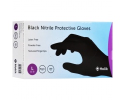 Holik Black Nitrile Protective Gloves Εξεταστικά Γάντια Νιτριλίου σε Μαύρο Χρώμα No Large, 100τμχ Holik Black Nitrile Protective Gloves Εξεταστικά Γάντια Νιτριλίου σε Μαύρο Χρώμα No Large, 100τμχ