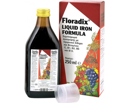 Power Health Floradix Liquid Iron Formula 250ml, Συμπλήρωμα Διατροφής Με Οργανικό Σίδηρο Και Βιταμίνες C,B1,B2,B6, Και B12  Power Health Floradix Liquid Iron Formula 250ml, Συμπλήρωμα Διατροφής Με Οργανικό Σίδηρο Και Βιταμίνες C,B1,B2,B6, Και B12
