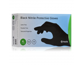 Holik Black Nitrile Protective Gloves Εξεταστικά Γάντια Νιτριλίου σε Μαύρο Χρώμα No Extra Large, 100τμχ