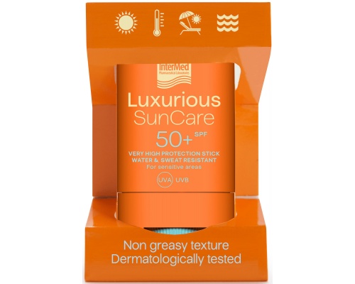 Intermed Luxurious Sun Care Stick SPF50+ Αντηλιακό Στικ για Ευαίσθητες Ζώνες, 16gr Intermed Luxurious Sun Care Stick SPF50+ Αντηλιακό Στικ για Ευαίσθητες Ζώνες, 16gr