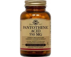 Solgar Pantothenic Acid 550mg Συμπλήρωμα Διατροφής για Ενέργεια & Πνευματική Διαύγεια, 50 φυτικές κάψουλες Solgar Pantothenic Acid 550mg Συμπλήρωμα Διατροφής για Ενέργεια & Πνευματική Διαύγεια, 50 φυτικές κάψουλες