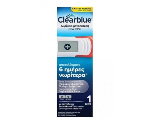 Clearblue Ψηφιακό Τεστ Εγκυμοσύνης με Πρώιμη Ανίχνευση, 1τμχ Clearblue Ψηφιακό Τεστ Εγκυμοσύνης με Πρώιμη Ανίχνευση, 1τμχ