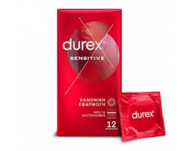 Durex Sensitive Thin Feel Προφυλακτικά Με Έξτρα Λεπτή Αίσθηση, 12 τμχ