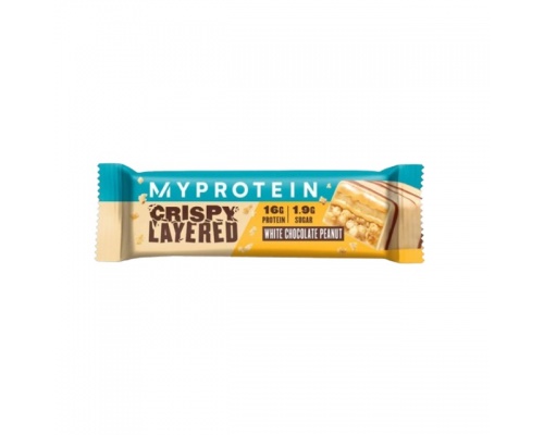 MyProtein Crispy Layered Bar White Chocolate Peanut Μπάρα Πρωτεΐνης με γεύση Λευκή Σοκολάτα-Φυστίκι, 58γρ. MyProtein Crispy Layered Bar White Chocolate Peanut Μπάρα Πρωτεΐνης με γεύση Λευκή Σοκολάτα-Φυστίκι, 58γρ.