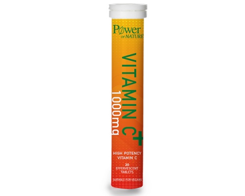 Power of Nature Vitamin C + 1000mg Συμπλήρωμα διατροφής με υψηλής ισχύος βιταμίνη C με γεύση πορτοκάλι 20 Αναβράζοντα Δισκία Power of Nature Vitamin C + 1000mg Συμπλήρωμα διατροφής με υψηλής ισχύος βιταμίνη C με γεύση πορτοκάλι 20 Αναβράζοντα Δισκία