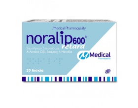 Medical Pharmaquality Noralip 600 Retard Συμπλήρωμα διατροφής με άλφα λιποϊκό οξύ 600mg , βιταμίνες & μέταλλα 20 δισκία