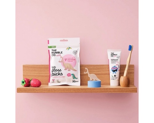 THE HUMBLE CO. Kids Floss Picks Strawberry Μεσοδόντιος Καθαριστής με Μονό Νήμα & γεύση Φράουλα, 30τμχ THE HUMBLE CO. Kids Floss Picks Strawberry Μεσοδόντιος Καθαριστής με Μονό Νήμα & γεύση Φράουλα, 30τμχ