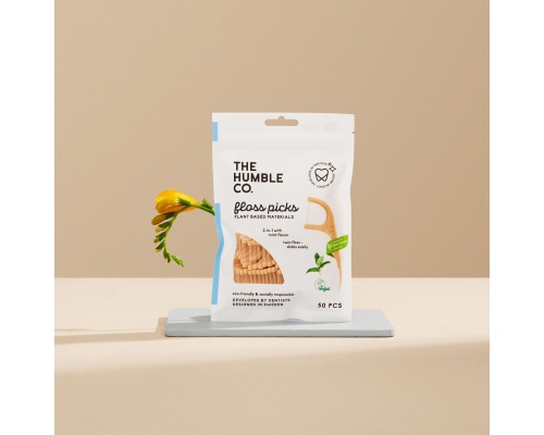 THE HUMBLE CO. Floss Picks Μεσοδόντιος Καθαριστής με Διπλό Νήμα 2 σε 1 & γεύση Μέντας, 50τμχ THE HUMBLE CO. Floss Picks Μεσοδόντιος Καθαριστής με Διπλό Νήμα 2 σε 1 & γεύση Μέντας, 50τμχ
