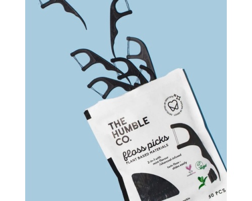 THE HUMBLE CO. Floss Charcoal Picks Μεσοδόντιος Καθαριστής με Διπλό Νήμα 2 σε 1 με Ενεργό Άνθρακα & γεύση Μέντας, 50τμχ THE HUMBLE CO. Floss Charcoal Picks Μεσοδόντιος Καθαριστής με Διπλό Νήμα 2 σε 1 με Ενεργό Άνθρακα & γεύση Μέντας, 50τμχ