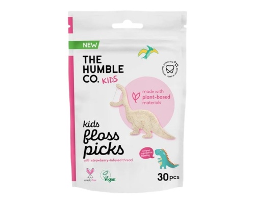 THE HUMBLE CO. Kids Floss Picks Strawberry Μεσοδόντιος Καθαριστής με Μονό Νήμα & γεύση Φράουλα, 30τμχ THE HUMBLE CO. Kids Floss Picks Strawberry Μεσοδόντιος Καθαριστής με Μονό Νήμα & γεύση Φράουλα, 30τμχ