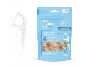 THE HUMBLE CO. Pro Advanced Floss Picks Μεσοδόντιος Καθαριστής με Φθόριο με Διπλό Νήμα 2 σε 1, 40τμχ