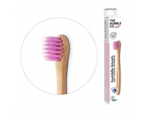THE HUMBLE CO. Humble Brush Baby Βρεφική Οδοντόβουρτσα Πολύ Μαλακή Ρόζ, 1τμχ