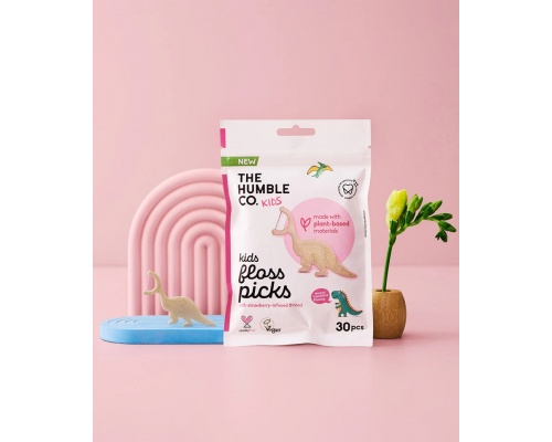 THE HUMBLE CO. Kids Floss Picks Strawberry Μεσοδόντιος Καθαριστής με Μονό Νήμα & γεύση Φράουλα, 30τμχ THE HUMBLE CO. Kids Floss Picks Strawberry Μεσοδόντιος Καθαριστής με Μονό Νήμα & γεύση Φράουλα, 30τμχ