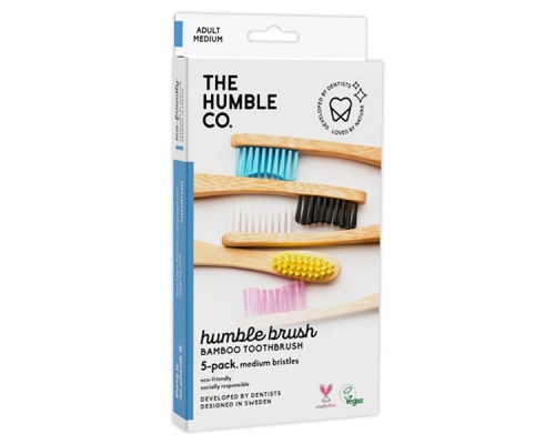 THE HUMBLE CO. Humble Brush Οδοντόβουρτσα Μέτρια Ενηλίκων Πακέτo με 5 Χρώματα, 5τμχ THE HUMBLE CO. Humble Brush Οδοντόβουρτσα Μέτρια Ενηλίκων Πακέτo με 5 Χρώματα, 5τμχ