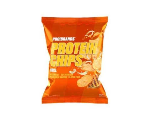 Pro!Brands Protein Chips Grill Πρωτεϊνικά Τσιπς Γκριλ με γεύση Ψημένων Κρεμμυδιών, 50gr  Pro!Brands Protein Chips Grill Πρωτεϊνικά Τσιπς Γκριλ με γεύση Ψημένων Κρεμμυδιών, 50gr