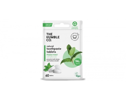 THE HUMBLE CO. Natural Toothpaste Tablets Fresh Mint Φυσική Οδοντόκρεμα σε Ταμπλέτα με Φθόριο & γεύση Μέντα, 60ταμπλέτες THE HUMBLE CO. Natural Toothpaste Tablets Fresh Mint Φυσική Οδοντόκρεμα σε Ταμπλέτα με Φθόριο & γεύση Μέντα, 60ταμπλέτες