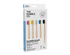 THE HUMBLE CO. Humble Brush Οδοντόβουρτσα για Ευαίσθητα Δόντια & Ούλα Ενηλίκων Πακέτo με 5 Χρώματα, 5τμχ