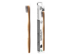 THE HUMBLE CO. Humble Brush Οδοντόβουρτσα Μαλακή Εμποτισμένη με Ενεργό Άνθρακα Ενηλίκων Μαύρη, 1τμχ