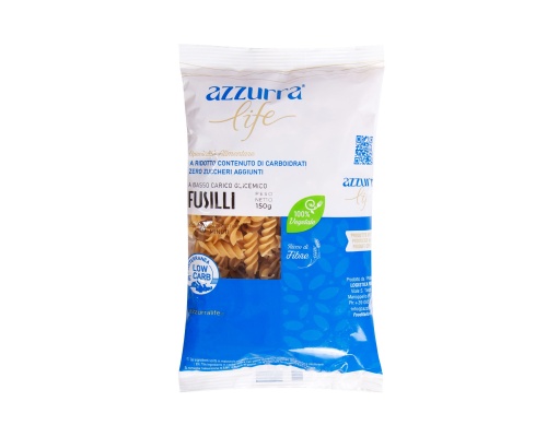Azzurra Life Fusilli Ζυμαρικά Φουζίλι με Χαμηλό Γλυκαιμικό Δείκτη & με Χαμηλούς Υδατάθρακες, 150gr Azzurra Life Fusilli Ζυμαρικά Φουζίλι με Χαμηλό Γλυκαιμικό Δείκτη & με Χαμηλούς Υδατάθρακες, 150gr