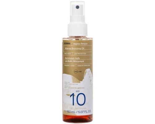 Korres Aegean Bronze Intense Bronzing Oil Αντηλιακό Λάδι για Βαθύ Μαύρισμα με SPF10, 150ml Korres Aegean Bronze Intense Bronzing Oil Αντηλιακό Λάδι για Βαθύ Μαύρισμα με SPF10, 150ml