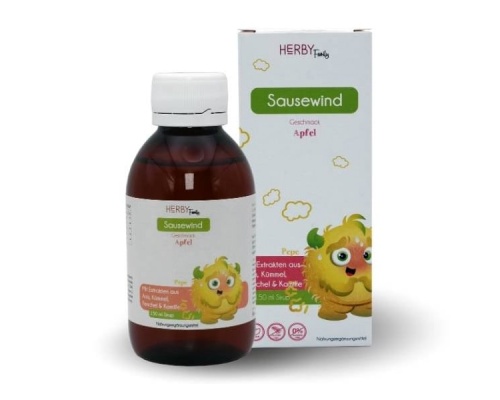 Herby Family Sausewind Παιδικό Συμπλήρωμα Διατροφής για την Αντιμετώπιση των Κοιλιακών Πόνων με Γεύση Μήλου, 150ml