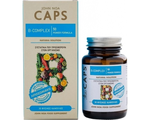 John Noa B-Complex Power Formula Συμπλήρωμα Διατροφής για την Ενίσχυση του Ανοσοποιητικού & Νευρικού Συστήματος, 30 κάψουλες
