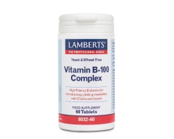 Lamberts Vitamin B-100 Complex Σύμπλεγμα Βιταμινών Β , 60 ταμπλέτες Lamberts Vitamin B-100 Complex Σύμπλεγμα Βιταμινών Β , 60 ταμπλέτες