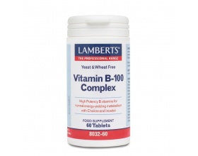 Lamberts Vitamin B-100 Complex Σύμπλεγμα Βιταμινών Β , 60 ταμπλέτες Lamberts Vitamin B-100 Complex Σύμπλεγμα Βιταμινών Β , 60 ταμπλέτες