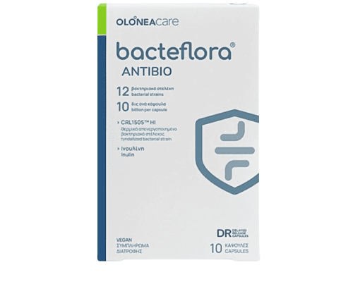 Olonea Bacteflora Antibio Συμπλήρωμα Διατροφής με Προβιοτικά, 10 κάψουλες Olonea Bacteflora Antibio Συμπλήρωμα Διατροφής με Προβιοτικά, 10 κάψουλες