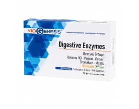 VioGenesis Digestive Enzymes Συμπλήρωμα Διατροφής με Υδροχλωρική Βεταΐνη, Μαστίχα Χίου & Πεπτικά Ένζυμα, 30 κάψουλες VioGenesis Digestive Enzymes Συμπλήρωμα Διατροφής με Υδροχλωρική Βεταΐνη, Μαστίχα Χίου & Πεπτικά Ένζυμα, 30 κάψουλες