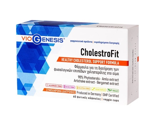 VioGenesis CholestroFit Φόρμουλα για τη Διατήρηση των Φυσιολογικών Επιπέδων Χοληστερόλης στο Αίμα, 60 κάψουλες VioGenesis CholestroFit Φόρμουλα για τη Διατήρηση των Φυσιολογικών Επιπέδων Χοληστερόλης στο Αίμα, 60 κάψουλες
