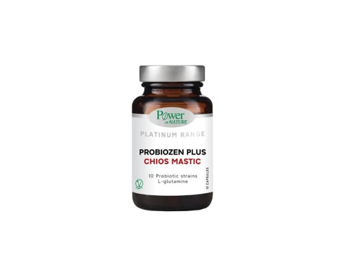 Power of Nature Platinum Range Probiozen Plus Chios Mastic Συμπλήρωμα Διατροφής με Μαστίχα Χίου, Προβιοτικά, Γλουταμίνη & Ψευδάργυρο, 15 κάψουλες  Power of Nature Platinum Range Probiozen Plus Chios Mastic Συμπλήρωμα Διατροφής με Μαστίχα Χίου, Προβιοτικά, Γλουταμίνη & Ψευδάργυρο, 15 κάψουλες