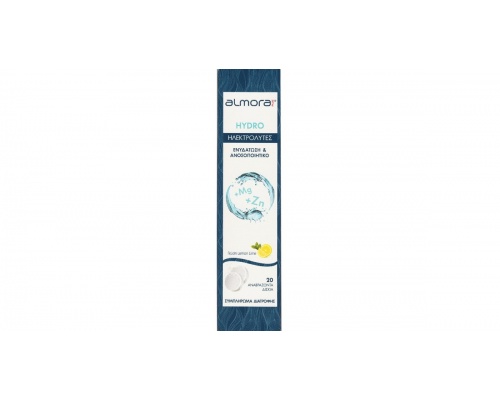 Almora Plus Hydro Electrolytes Ηλεκτρολύτες με Γεύση Λεμόνι, 20 αναβράζοντα δισκία Almora Plus Hydro Electrolytes Ηλεκτρολύτες με Γεύση Λεμόνι, 20 αναβράζοντα δισκία