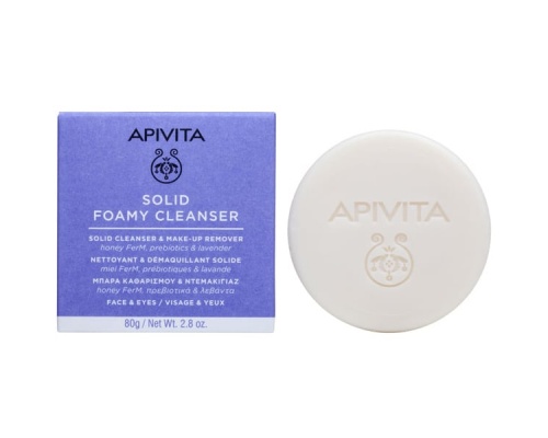 Apivita Solid Foamy Cleanser Μπάρα Καθαρισμού & Ντεμακιγιάζ για Πρόσωπο & Μάτια, 80gr Apivita Solid Foamy Cleanser Μπάρα Καθαρισμού & Ντεμακιγιάζ για Πρόσωπο & Μάτια, 80gr