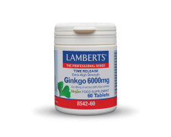 Lamberts Ginkgo 6000mg Συμπλήρωμα Διατροφής με το Βότανο Γκίνγκο Μπιλόμπα για τη Βελτίωση της Μνήμης, 60 ταμπλέτες Lamberts Ginkgo 6000mg Συμπλήρωμα Διατροφής με το Βότανο Γκίνγκο Μπιλόμπα για τη Βελτίωση της Μνήμης, 60 ταμπλέτες