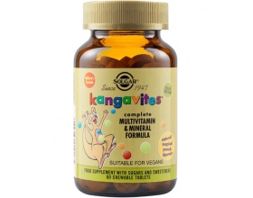 SOLGAR Kangavites Complete multivitamin Μασώμενη πολυβιταμίνη  για παιδιά με γεύση βατόμουρο 60 μασώμενες ταμπλέτες