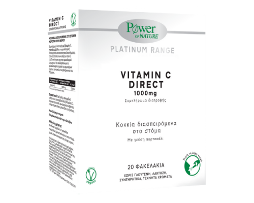 Power of Nature Platinum Range Vitamin C Direct 1000mg Συμπλήρωμα Διατροφής με Βιταμίνη C σε Γεύση Πορτοκάλι, 20 φακελάκια Power of Nature Platinum Range Vitamin C Direct 1000mg Συμπλήρωμα Διατροφής με Βιταμίνη C σε Γεύση Πορτοκάλι, 20 φακελάκια