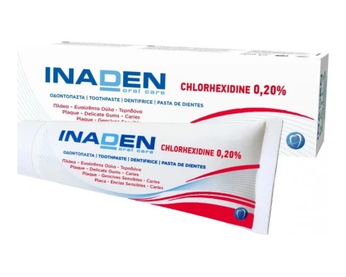 Inaden Chlorhexidine 0.20% Toothpaste Οδοντόκρεμα Χλωρεξιδίνης, 75ml Inaden Chlorhexidine 0.20% Toothpaste Οδοντόκρεμα Χλωρεξιδίνης, 75ml