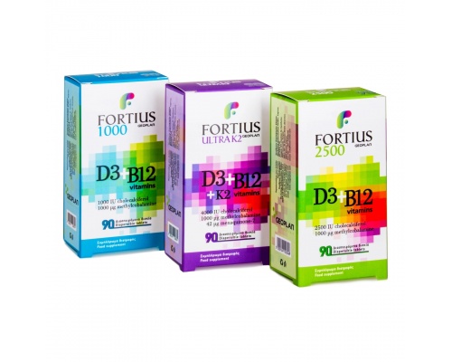 Geoplan Fortius Ultra Συμπλήρωμα Διατροφής με D3+B12+K2 Βιταμίνες, 90 διασπειρόμενα δισκία Geoplan Fortius Ultra Συμπλήρωμα Διατροφής με D3+B12+K2 Βιταμίνες, 90 διασπειρόμενα δισκία