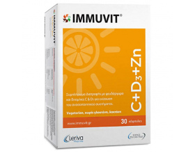Levira Pharma Immuvit C+D3+Zn Συμπλήρωμα Διατροφής με Ψευδάργυρο & Βιταμίνες C & D3 για Ενίσχυση του Ανοσοποιητικού Συστήματος, 30 κάψουλες Levira Pharma Immuvit C+D3+Zn Συμπλήρωμα Διατροφής με Ψευδάργυρο & Βιταμίνες C & D3 για Ενίσχυση του Ανοσοποιητικού Συστήματος, 30 κάψουλες