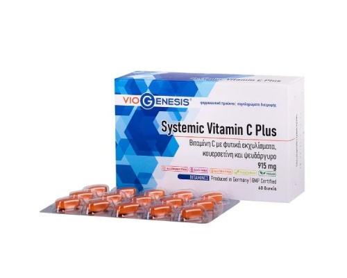 Viogenesis Systemic Vitamin C Plus Συμπλήρωμα Διατροφής με Αντιοξειδωτική Δράση για τη Φυσιολογική Λειτουργία του Ανοσοποιητικού Συστήματος, 60 δισκία