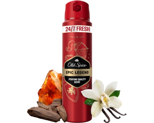 Old Spice Epic Legend Deodorant Body Spray Αποσμητικό Σπρέι Σώματος για Άνδρες με Άρωμα Βανίλιας, 150ml