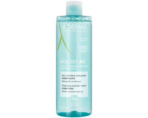 A-Derma Biology AC Νερό Καθαρισμού & Ντεμακιγιάζ με Μικύλλια, 400ml