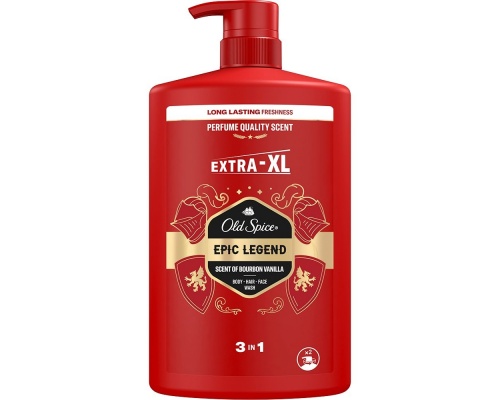 Old Spice Epic Legend Extra-XL 3 in 1 Αφρόλουτρο & Σαμπουάν για Άνδρες, 1L