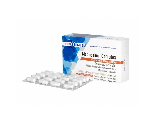 Viogenesis Magnesium Complex Συμπλήρωμα Διατροφής με Σύμπλεγμα Μαγνησίου, 60 κάψουλες